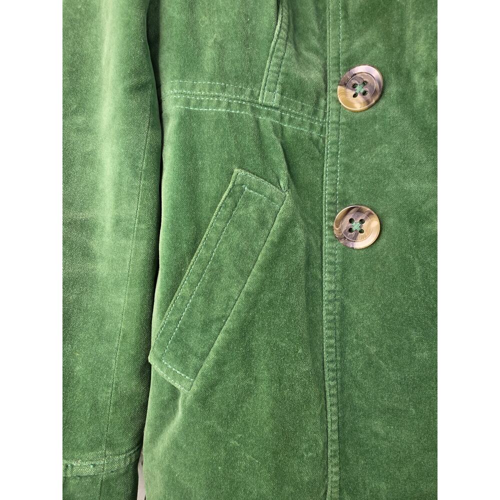 Boden Green 100% Cotton Velvet Blazer Contrasting Magenta Foral-printed Lining 4 - Picture 4 of 8